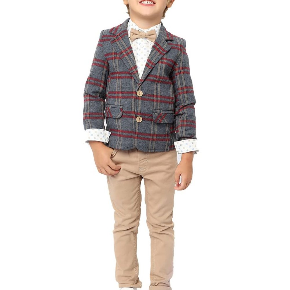 NWT Mili Boys' 4-Piece Set with Dress Shirt, Tie, Vest, and Pants